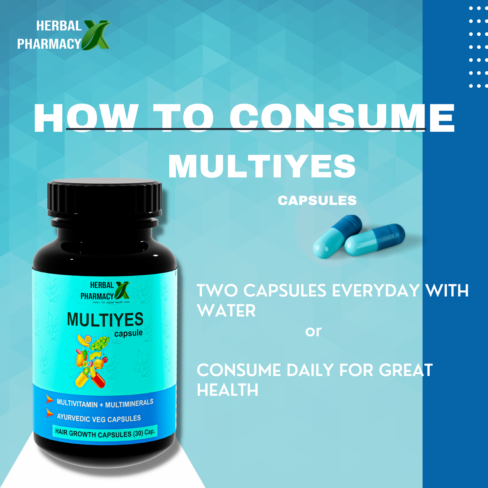 Herbal Pharmacy MULTIYES Daily Multivitamin, for Enhanced Energy, Stamina & Gut Health