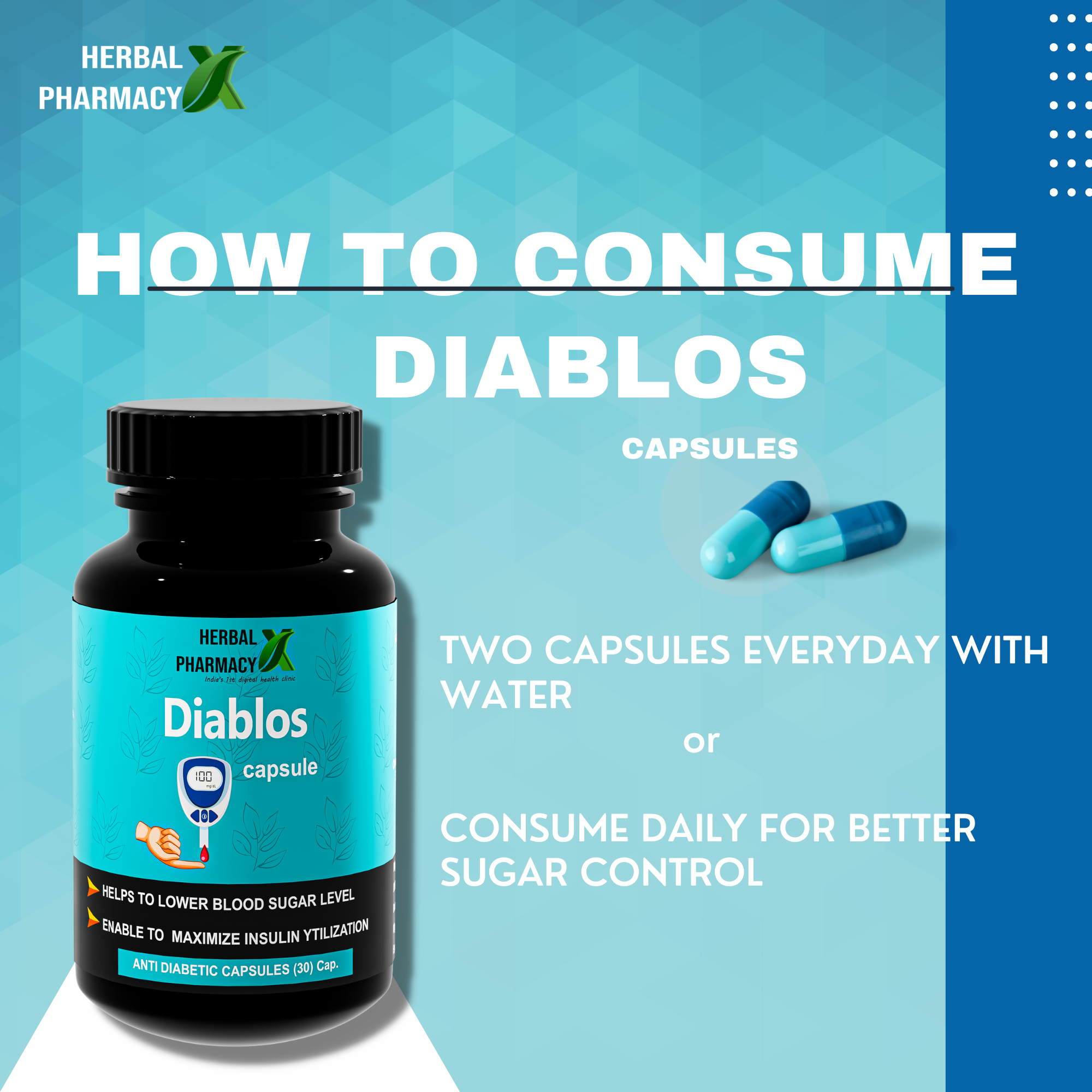 Herbal Pharmacy Diablos Combo For Healthy Blood Sugar Levels, with Neem and Aloe Vera
