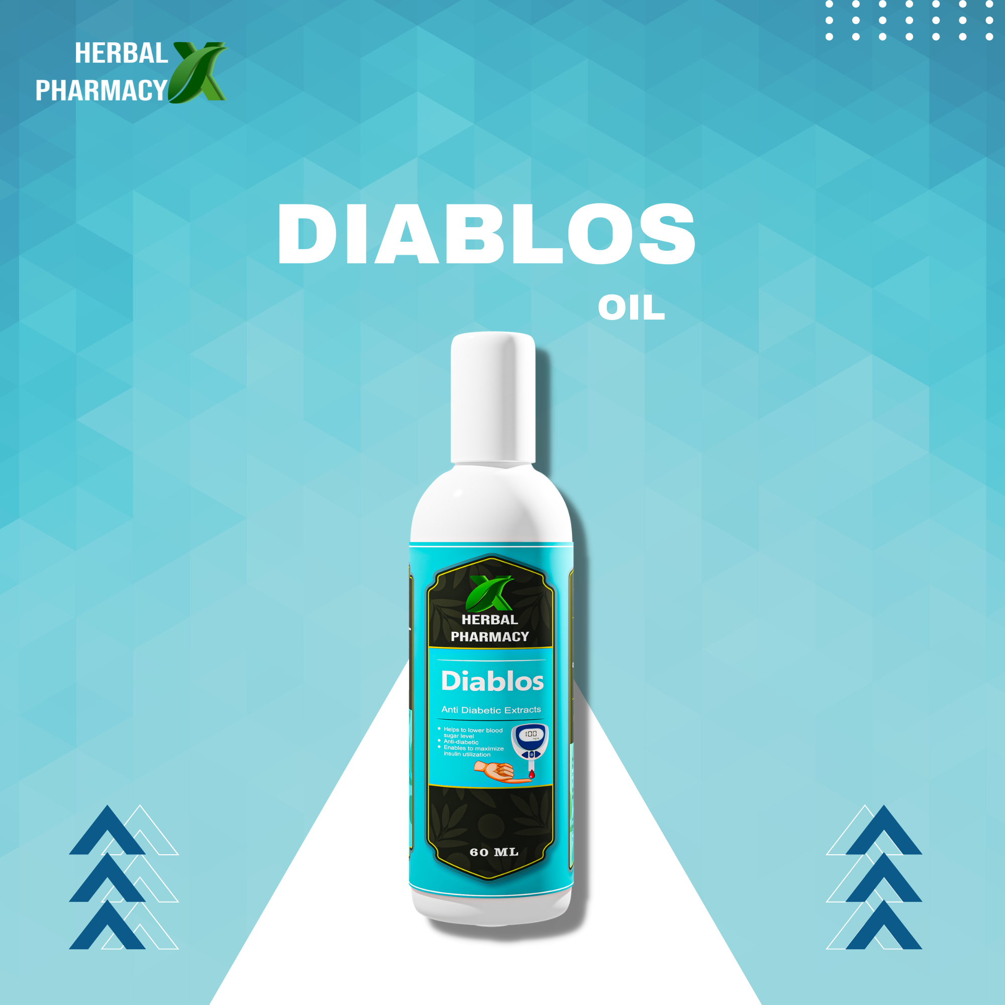 Herbal Pharmacy Diablos Massage Extracts For Healthy Blood Sugar Levels, with Neem and Aloe Vera