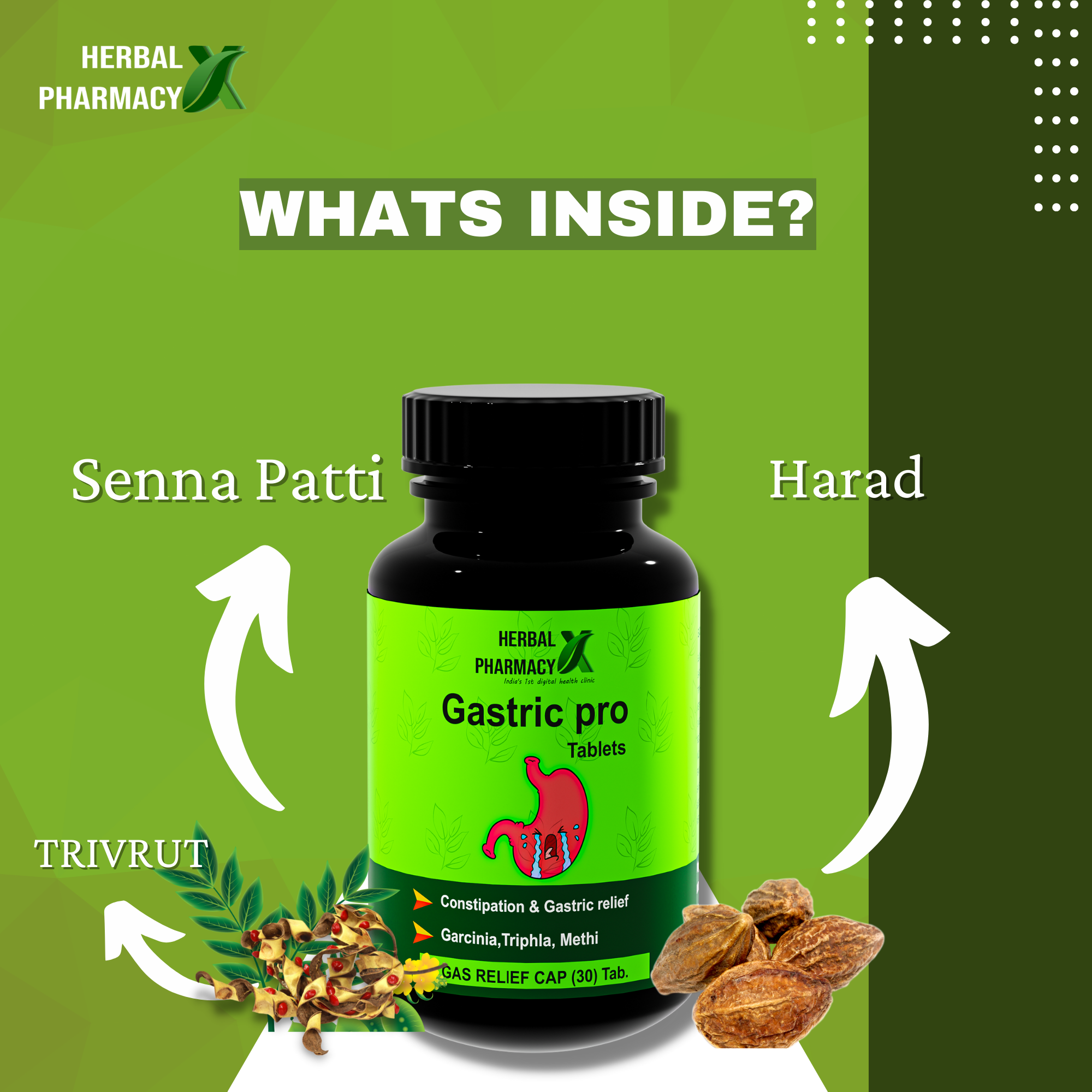 Herbal Pharmacy NITRO-X And GASTRIC PRO with Gokhru, Musli, Shatavari