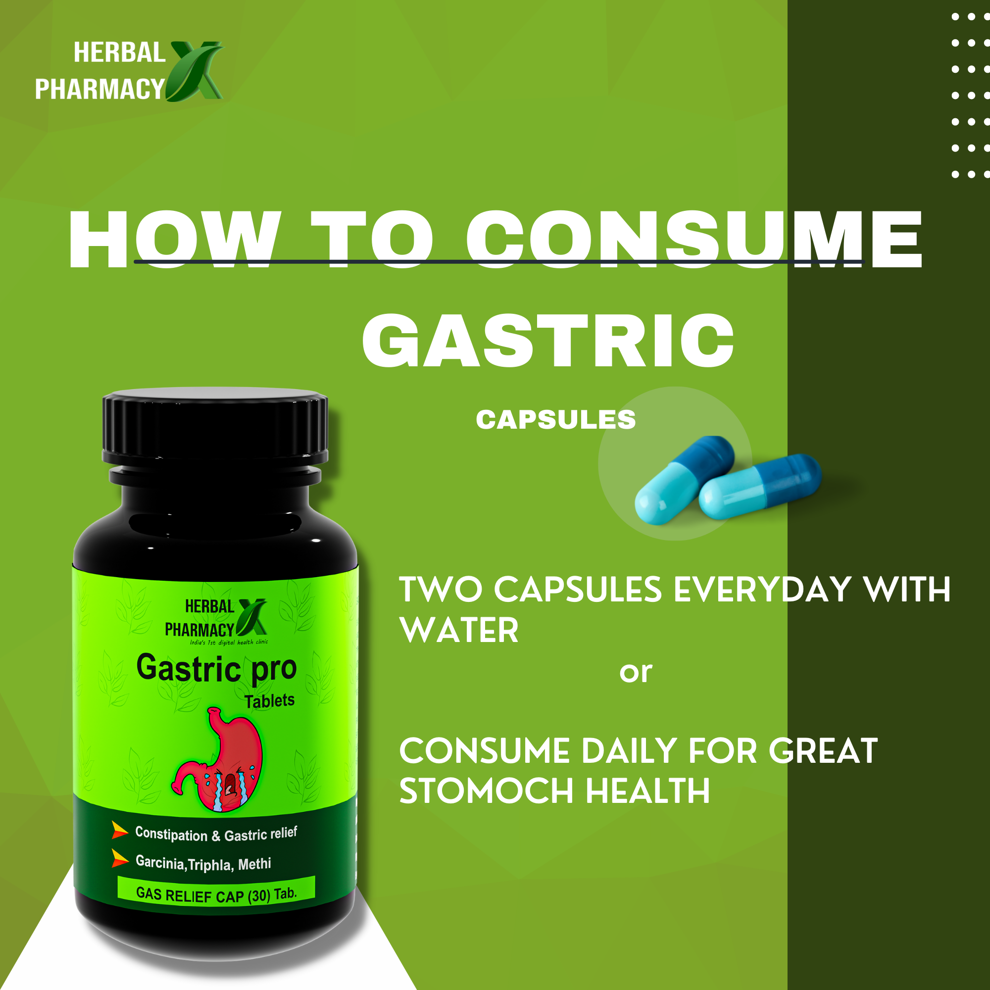 Herbal Pharmacy NITRO-X And GASTRIC PRO with Gokhru, Musli, Shatavari