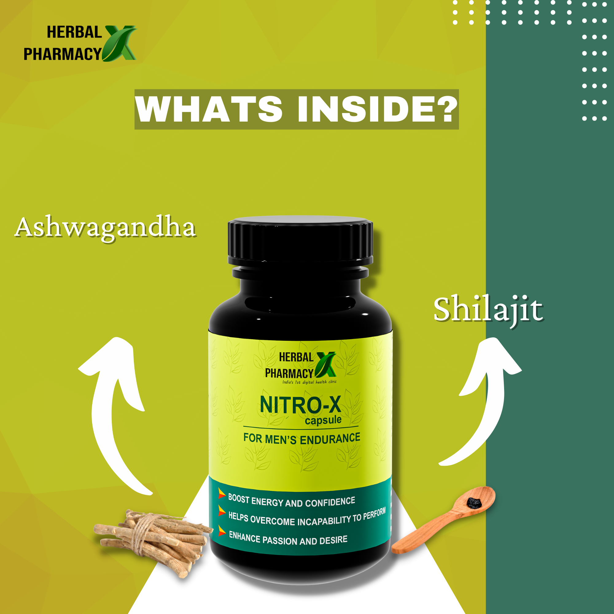 Herbal Pharmacy NITRO X  Performance Capsule (Ayurvedic Stamina Booster) (60 Capsules)