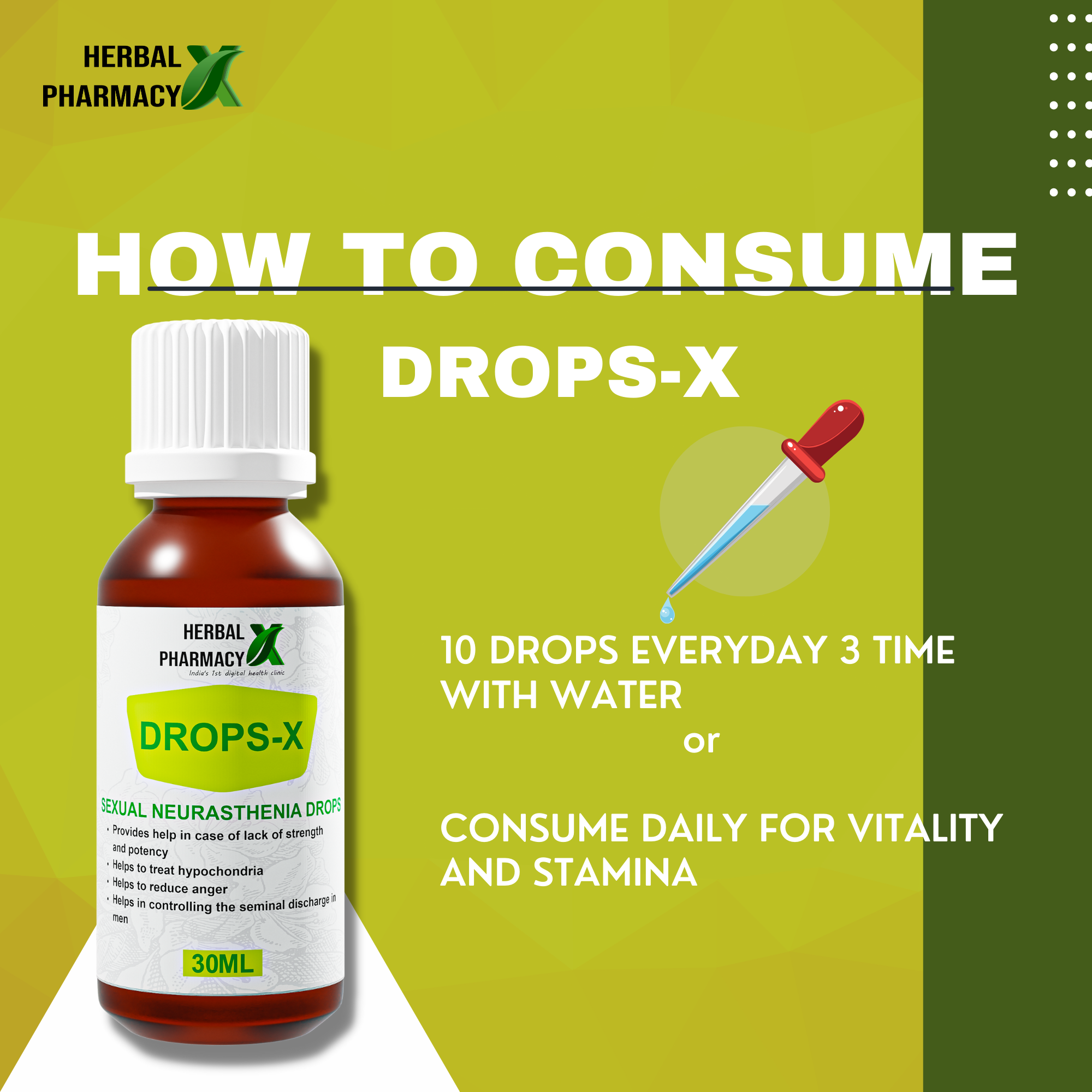 Herbal Pharmacy LING LONG OIL And DROPS-X with Gokhru, Musli, Shatavari