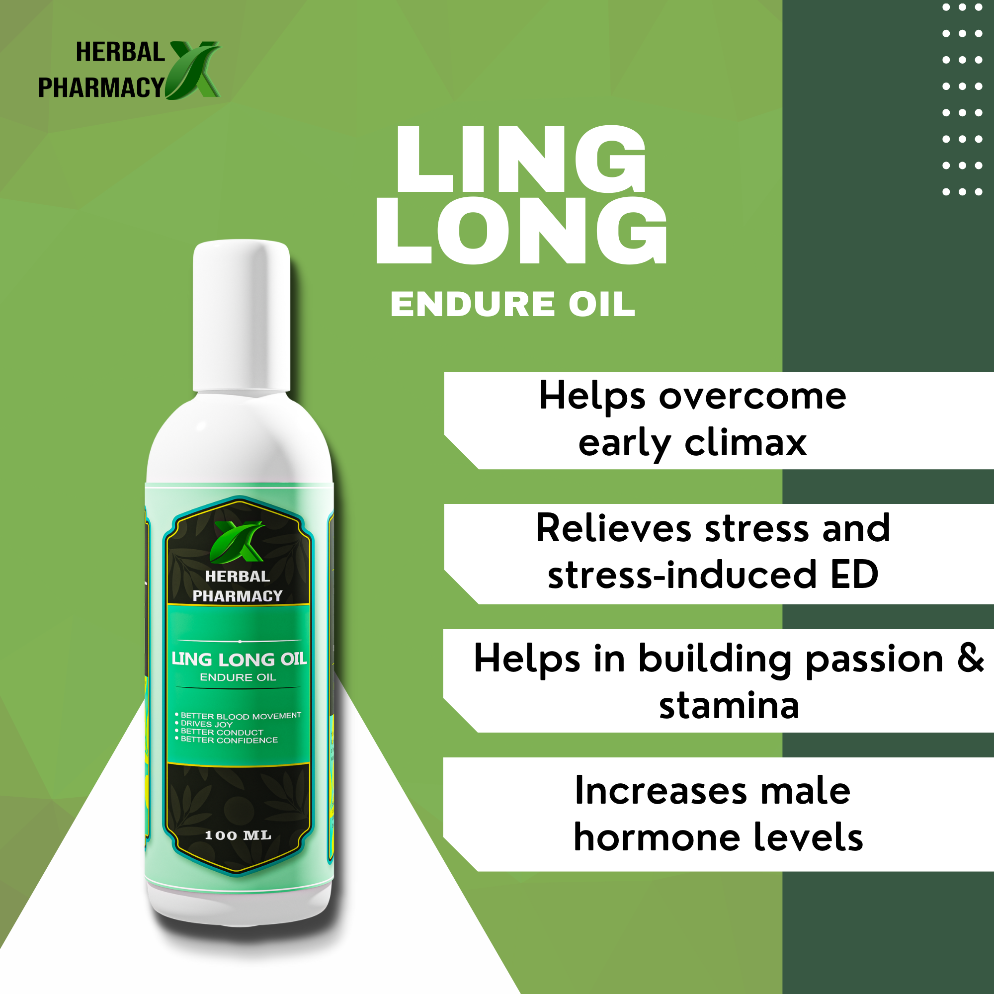 Herbal Pharmacy LING LONG OIL And NITRO-X with Gokhru, Musli, Shatavari