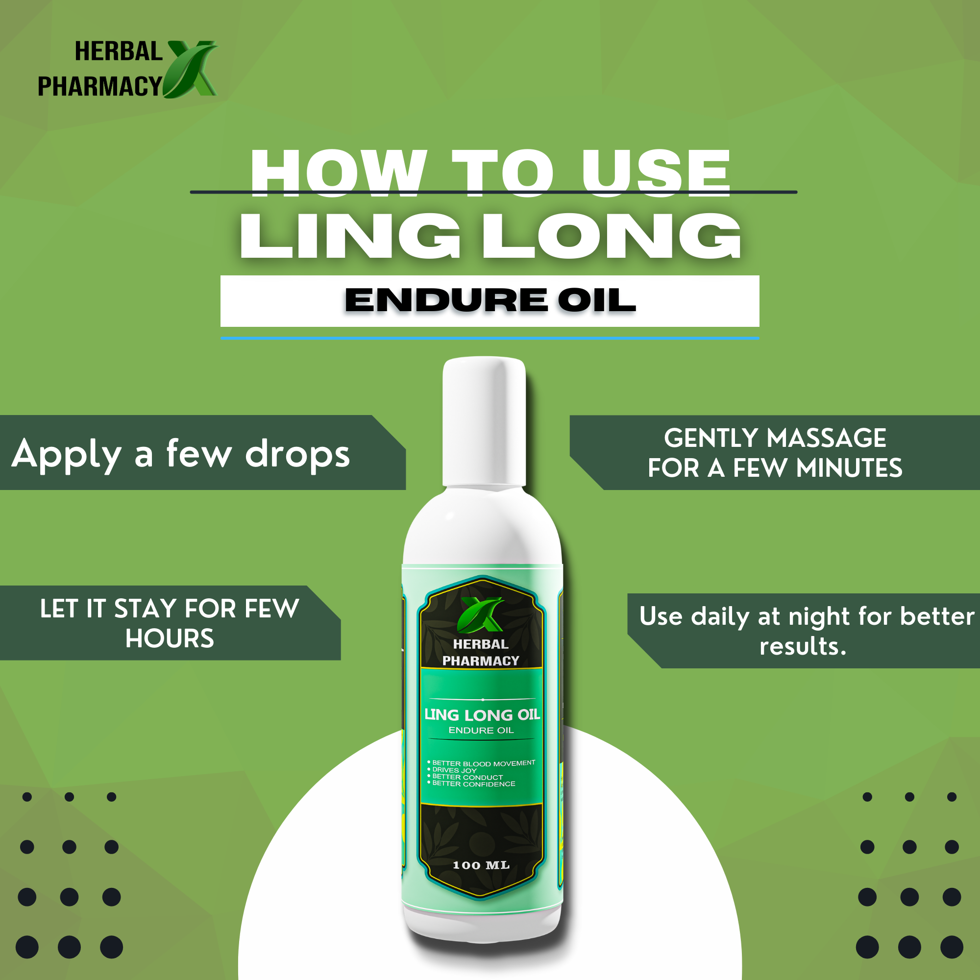 Herbal Pharmacy LING LONG OIL And NITRO-X with Gokhru, Musli, Shatavari