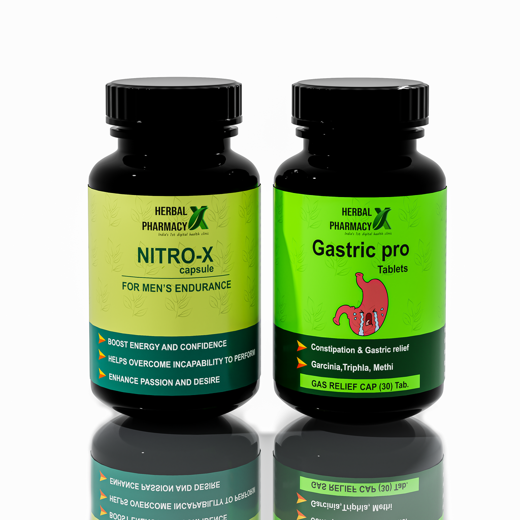 Herbal Pharmacy NITRO-X And GASTRIC PRO with Gokhru, Musli, Shatavari